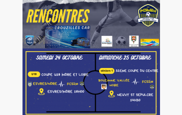 📅 Rencontres du week-end pour le FCS2M 🟡🔵