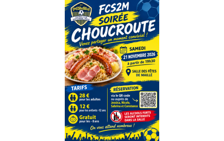 🥨🍻 SOIRÉE CHOUCROUTE DU FCS2M ! 💙💛